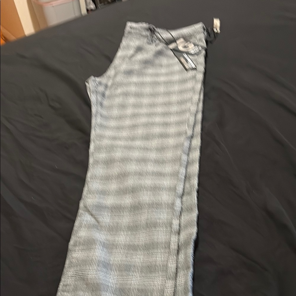 Men's Gray Checkered Dress Pants